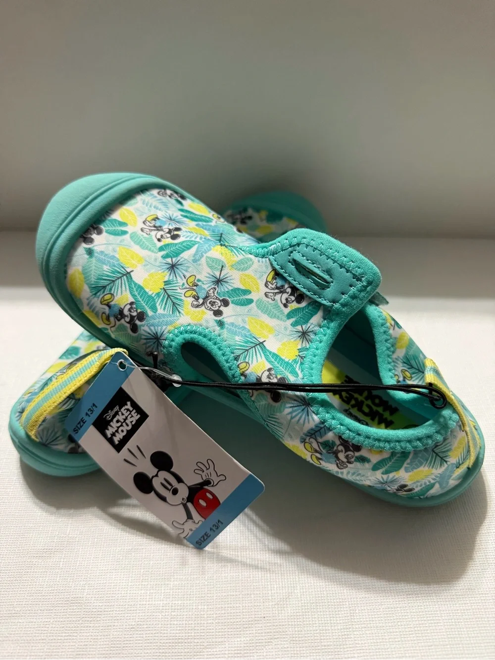 Disney Teal and Yellow Mickey Kids Water Shoes